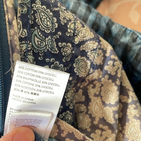 BNWT Maeve by Anthropologie Maeve Gingham Plaid Blue Pants Size 6 - Picture 13 of 14